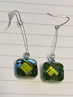 Green peridot earrings